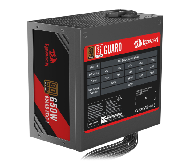 Redragon GC-GU02P 650W Guard 80 Plus Bronze ATX3.1 - 1351325 - zdjęcie 5